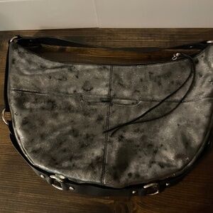 Hobo bag grey black shoulder bag